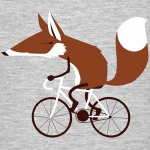 Fuchs auf Fahrrad Männer T-Shirt von Spreadshirt®, XL, Grau meliert