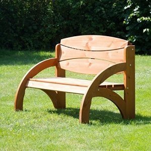 Gartenbank mit Gravur aus massivem Fichtenholz
