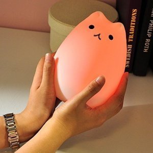 GoLine Cute Kitty LED Kinder-Nachtlicht , Multicolor -Silikon-weiche Baby-Kinderzimmer-Lampe, Sensit