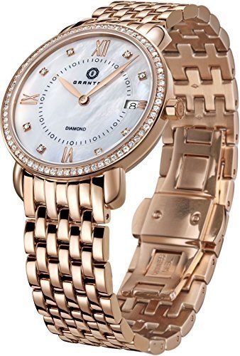 Granton Damen-Armbanduhr COLLECTION MARQUISE Analog Quarz Farbe weiß Rosa gold, 36mm damenuhr