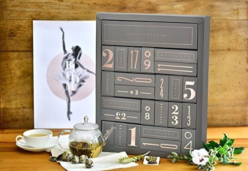 Großer Design Teeblumen Adventskalender - mit 24 verschiedenen Tee-Überraschungen und Kunstdruck -