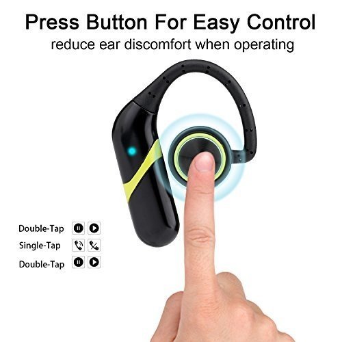 GSPON Bluetooth Headset, Sport Stereo Kopfhörer Noise Cancelling Sweatproof Ohrhörer für Lauf Gym