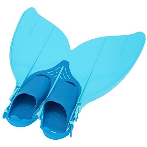 Gwood Meerjungfrau Flossen Monofin Taucherflossen für Kinderschwimmen Schwimm Flossen (Blau)