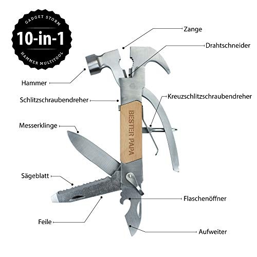 Hammer Multitool, 10-teiliges Multifunktionswerkzeug