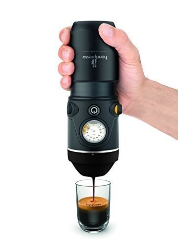 Handpresso 48261 - Auto Hybrid in schwarz für ESE Pads und gemahlenen Kaffee - für einen 12 Volt A