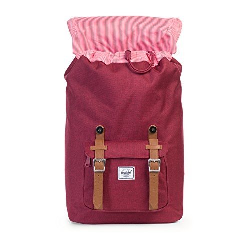 Herschel Supply Co. Rucksack Little America mid-volume, Winetasting Crosshatch/Tan Synthetic Leather