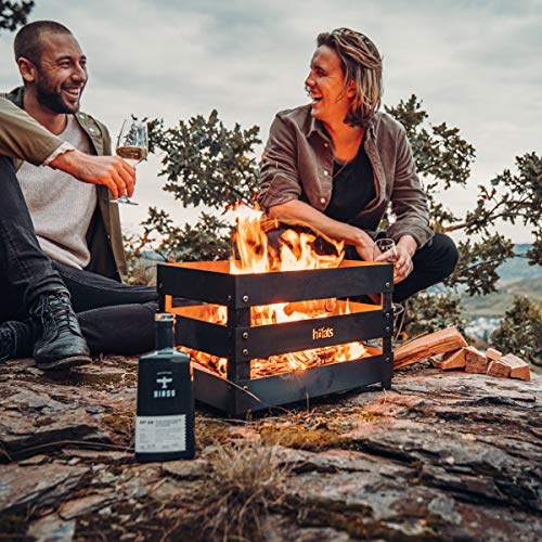 höfats Crate Feuerkorb Weinkiste, Feuerstelle und Grill in einem - für Garten, Terrasse und Campin