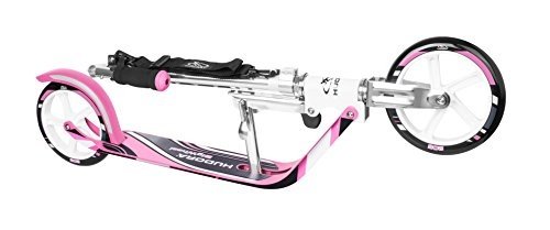 HUDORA Big Wheel Scooter 205 - Das Original, Tret-Roller klappbar - City-Scooter - 14738, weiß/pink