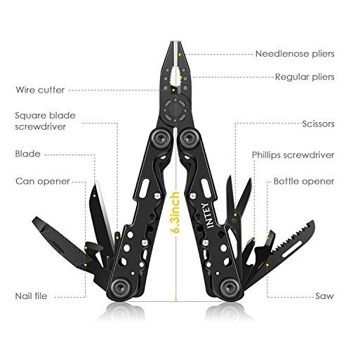 INTEY Taschenwerkzeug Edelstahl Multi-Tool Zangen Sets Faltbares Multiwerkzeug mit Tragetasche für 