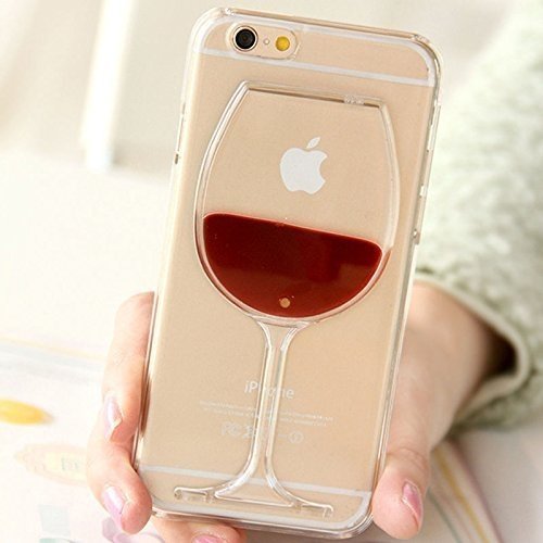 iPhone 6S Schutzhülle, lovebay 3D Kristall Liquid rot Wein Glas Case Cover für iPhone 6S 11,9 cm
