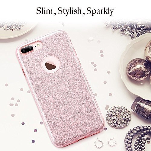 iPhone 7 Plus Schutzhülle, ESR Bling Glitzer Sparkle Drei Layer stoßfest Soft TPU äußere + Hard