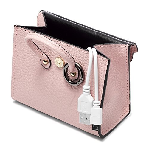iprotect Emoji-Powerbank 8800mAh Externes Ladegerät im Handtaschen Design in Rosa für Smartphones 