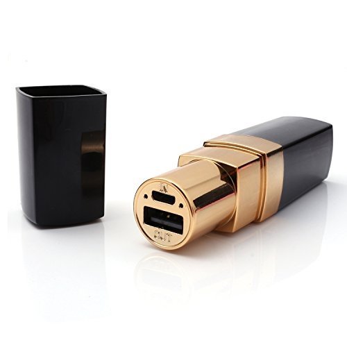 iprotect Lipstick Power Bank 4000mAh Externes Ladegerät in schwarz gold für Smartphones und andere