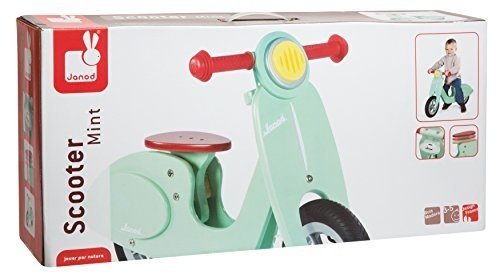 Janod J03243 - Laufrad Holz Groß Scooter, mint