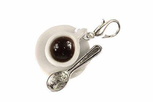 Kaffeetasse Tasse Charm Zipper Pull Anhänger Bettelanhänger Miniblings Löffel