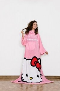 HELLO KITTY © Special Edition Fleece Decke mit Brusttasche und Ärmeln 