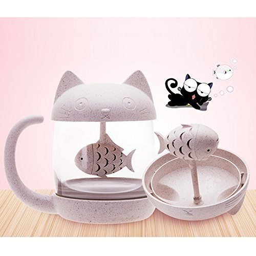 Katzen Glas Tee Becher