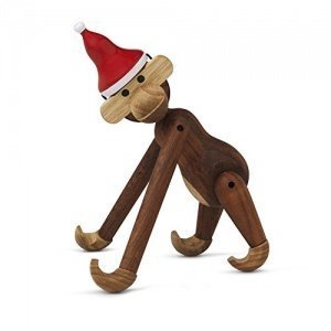 Kay Bojesen Holz-Affe mit Weihnachtsmütze 
