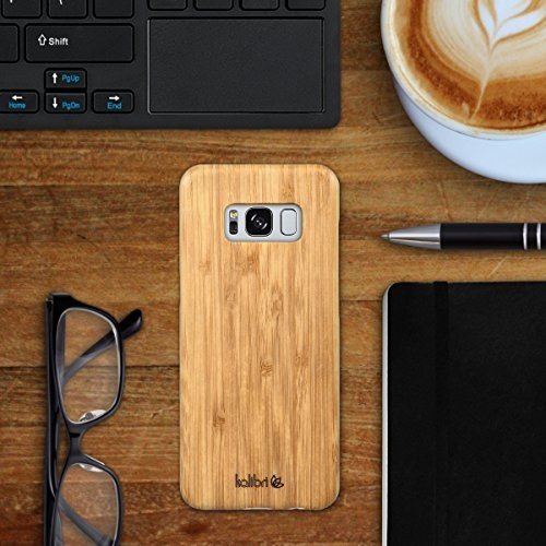 kalibri Holz Case Hülle für Samsung Galaxy S8 - Handy Cover Schutzhülle aus Echt-Holz und Kunstst