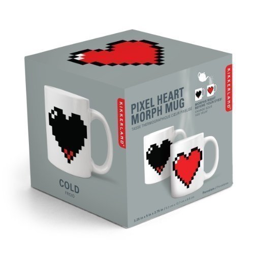 Kikkerland Wärmeeffekt-Tasse "Pixel Heart"