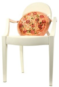 Kissen als Pizza 42 cm * 42 cm Kuschelkissen / mit Pizzaschachtel - Pizzakissen - groß sehr weich f