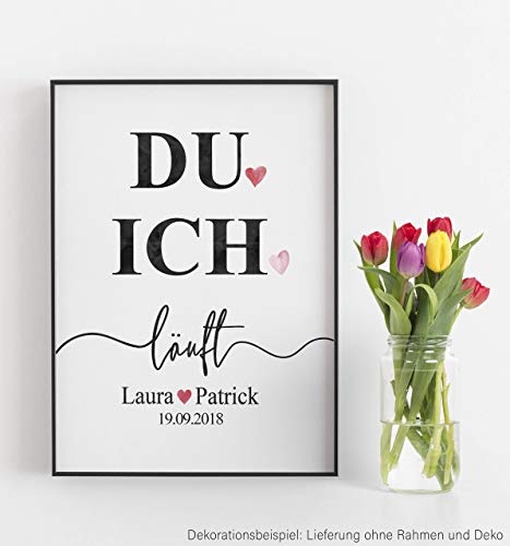 Kunstdruck personalisiert du ich läuft