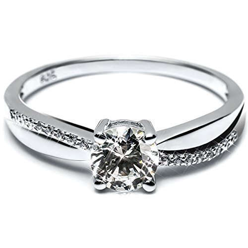 Lars Benz LUXUS Damen-Ring Verlobungsring Silber 925 Swarovski Zirkonia 1,4 Karat 52-mm