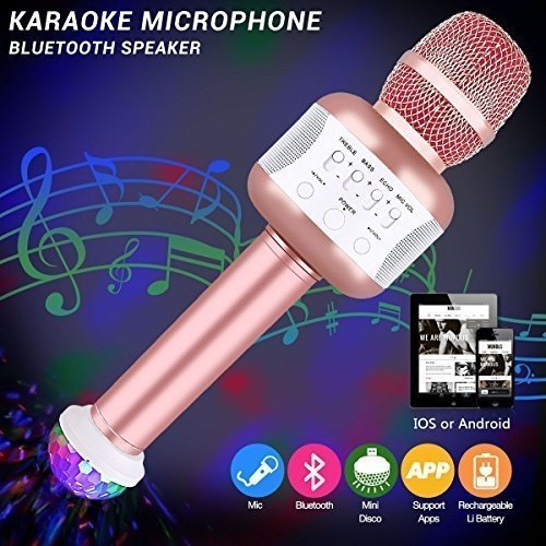 Leeron Bluetooth Karaoke Mikrofon mit Disco-Lichtern