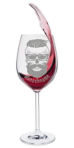 Leonardo Weinglas "Hipster 2.0" mit Namen Gravur - Lustiges & Originelles Männergeschenk - Geschenk