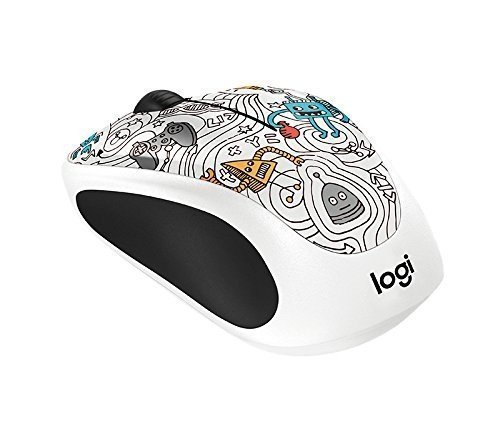 Logitech M238 Doodle Collection Kabellose Maus (mit 15 hochwertigen Aufklebern, 12 Monaten Batteriel