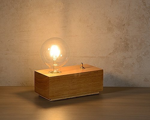 Lucide Edison-Tischlampe-LED-1X4W 3000K, E27, 4 W, Holz, 20 x 10 x 19 cm