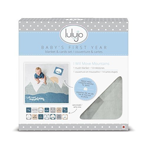 Lulujo Baby-Decke Swaddle mit 14 Monats-Karten Baby-Karten