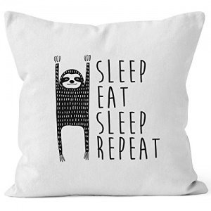 Sleep eat Sleep Repeat Faultier Kissen