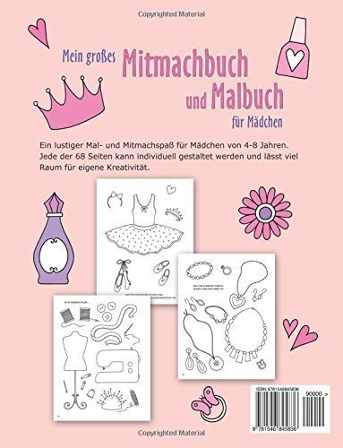 Mein großes Mitmachbuch und Malbuch für Mädchen