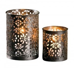 Metall-Windlicht "Paisley". 2er Set