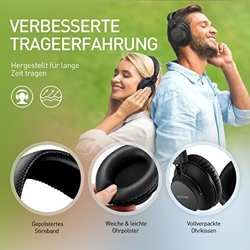 Mpow H1 Bluetooth 4.1 Kopfhörer, Wireless Bluetooth over Ear Headset mit Aptx, leichtem Rückstells