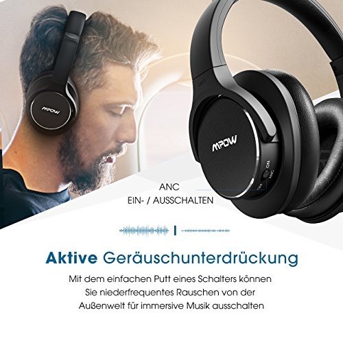 Mpow H6 Bluetooth Kopfhörer mit Aktive-Rauschunterdrückung, Hi-Fi Kopfhörer mit Wireless Over-Ear