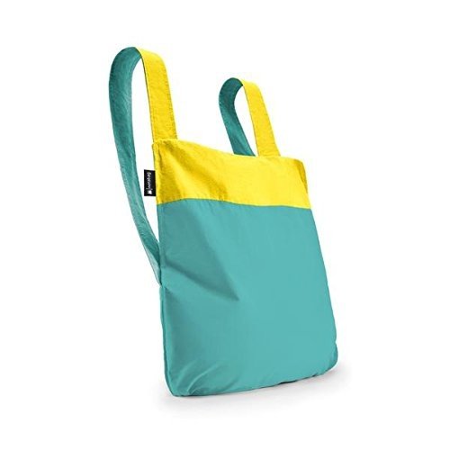 Notabag - 2in1 Tasche Umhängetasche und Rucksack gelb/minze, 65 x 45 cm, wasserfest