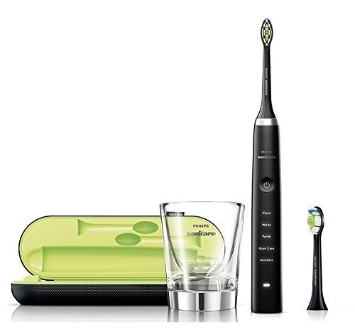 Philips Sonicare DiamondClean Elektrische Zahnbürste mit Schalltechnologie HX9352/04, mit Ladeglas 