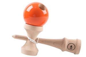 PLAY Kendama Pro K Holz-Kugelfangspiel in Profi-Qualität, orange