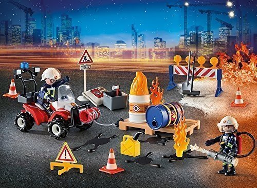 PLAYMOBIL Adventskalender Feuerwehreinsatz auf der Baustelle