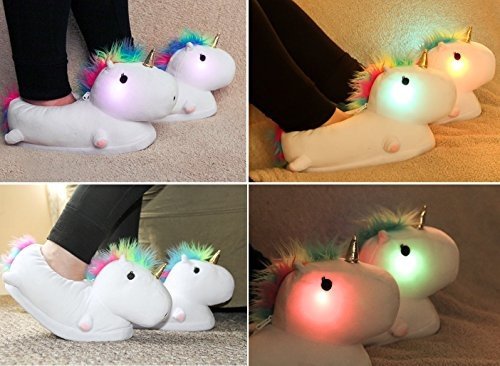 Poopsie Einhorn Hausschuhe mit LED Licht - weiß - Einheitsgroesse, EU 33- 39