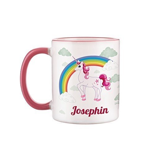 Tasse mit Einhorn und Wunschnamen für Mädchen