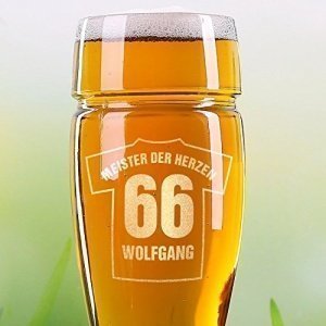 Privatglas Fußball Bierstiefel Bierglas 0,5l mit Gravur des Wunschnamens