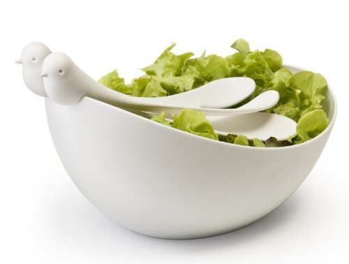 Qualy Salatschüssel Salatbesteck Sparrow