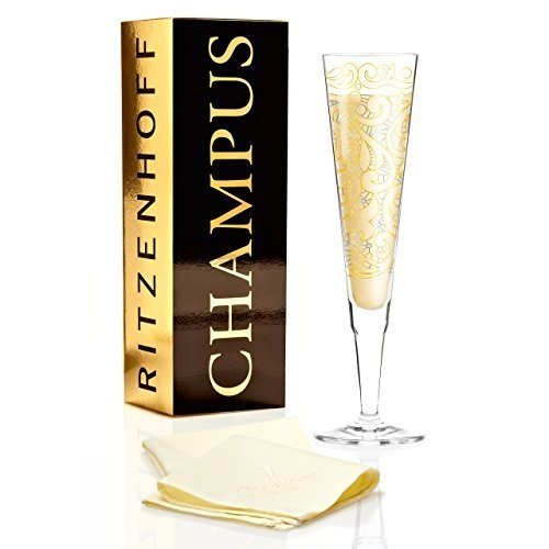 Ritzenhoff 1070217 Champus Design Champagner-/Sekt Glas mit Serviette, Liana Cavallaro, Frühjahr 20