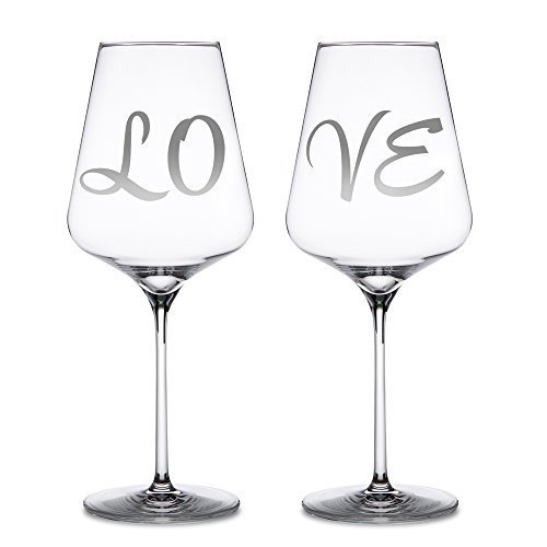 Rotweingläser – 2er Set Weingläser mit Gravur - LOVE - Standard – Weinglas als Geschenkidee f