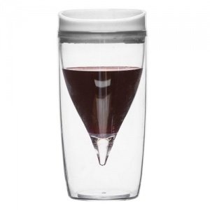 Sagaform Picknick-Weinglas, doppelwandig, Rot / Weiß weiß