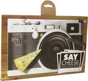 Say Cheese - Käsebrett Kamera aus Glas