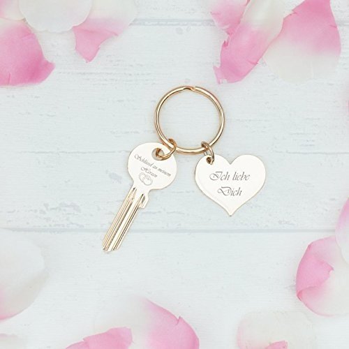 Schlüssel zu meinem Herzen mit Herz-Anhänger "Ich liebe Dich"